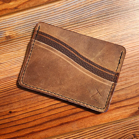 3 Pocket Minimalist Wallet \n Buckskin Brown