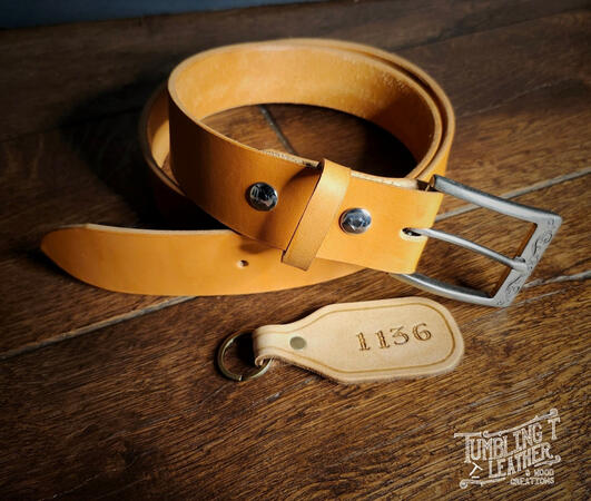 English Tan Bridle Belt $65