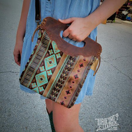 Aztec Print Yoke Tote